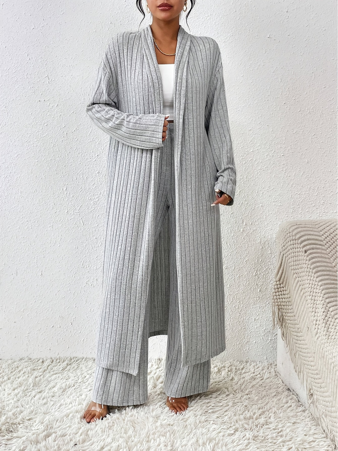 Hazel - Comfy Long Cardigan & Pants Set